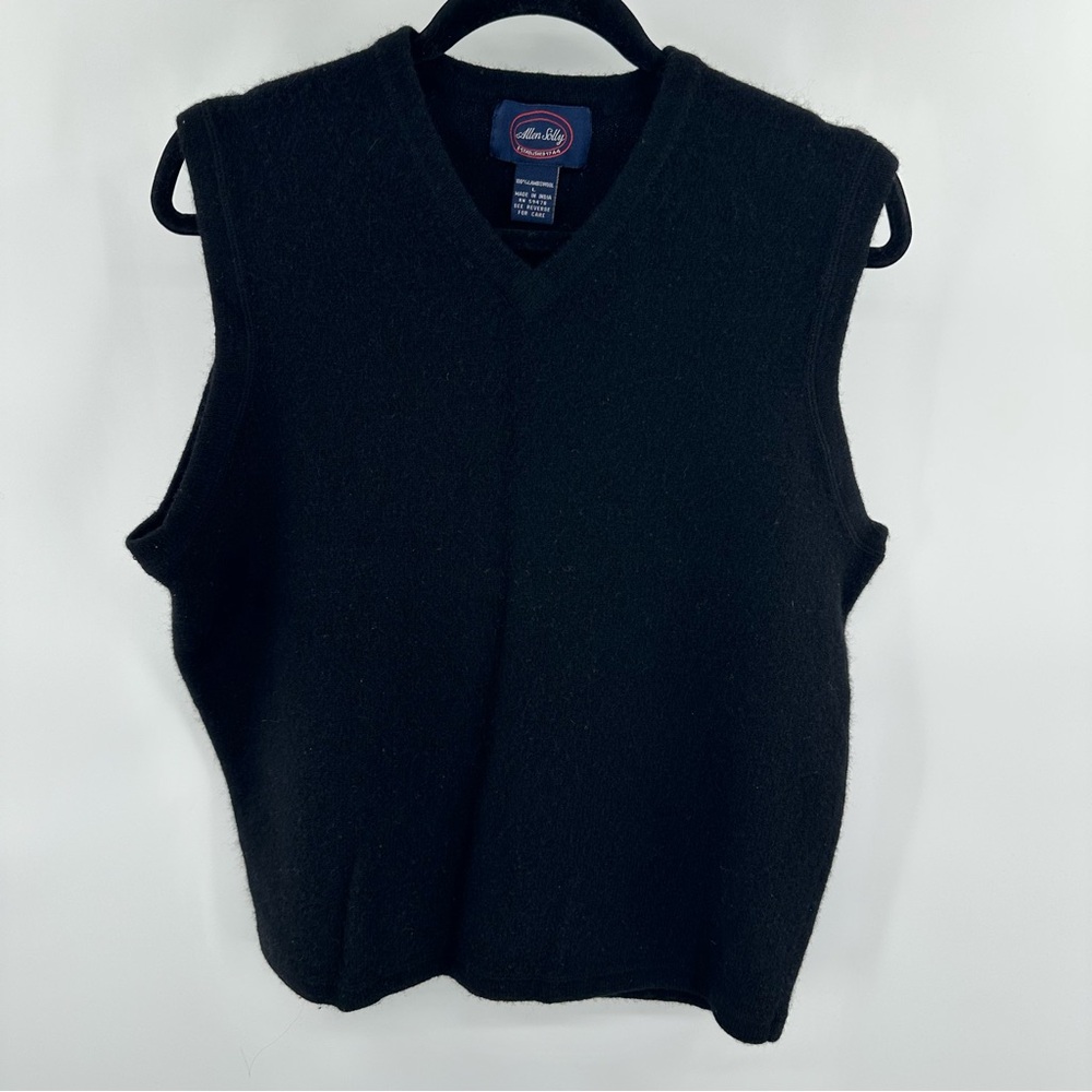 Allen‎ Solly 100% Lambswool Black V Neck Sweater Vest Mens Large